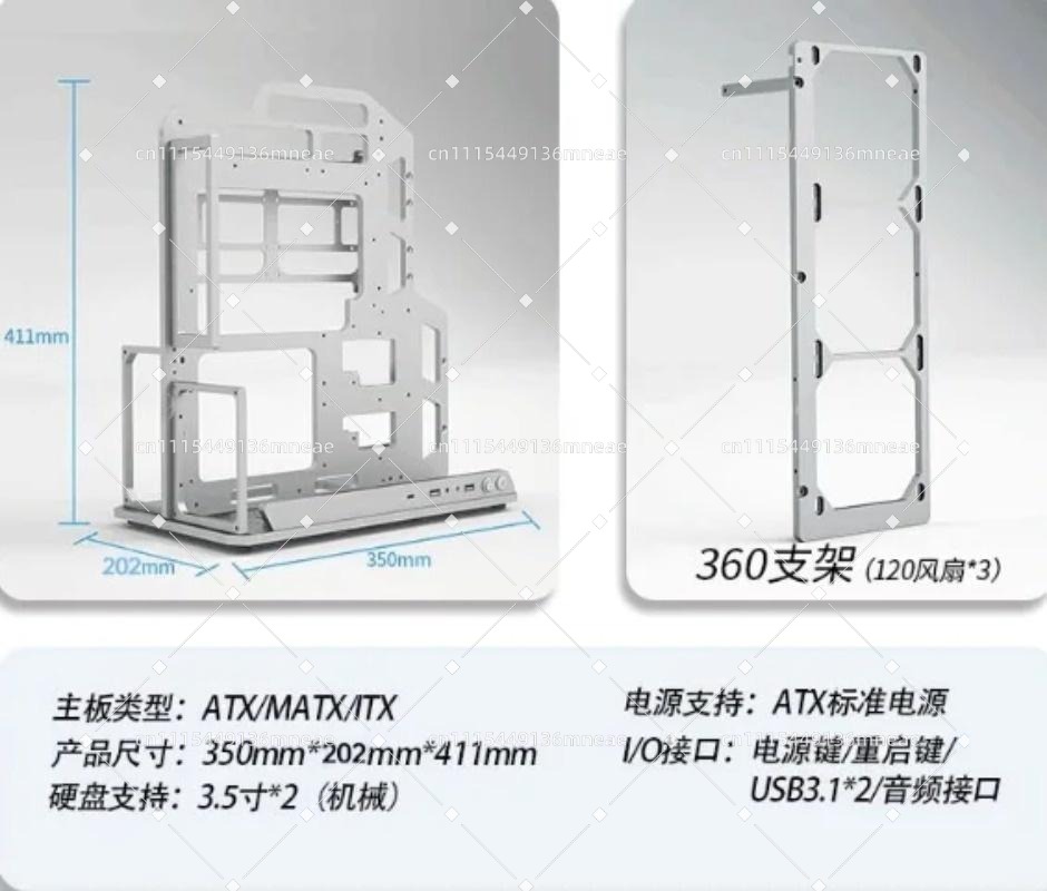 Pc Water Cooling - PC-Halterung mit offenem Rahmen aus Aluminiumlegierung,