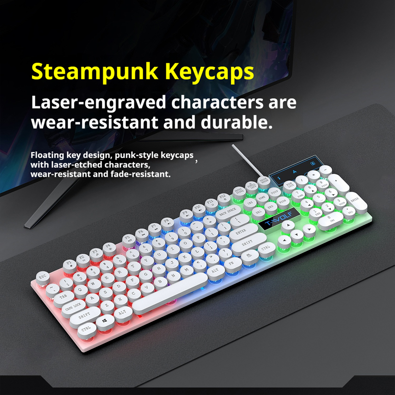 T11T-WOLF Gaming-Tastatur, 104 – Pc Gaming Fullset Bewertung und Preis